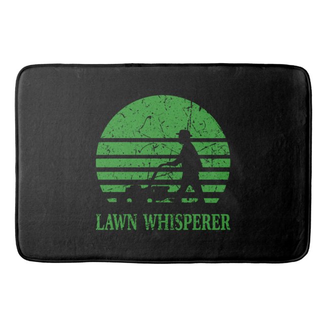 Lawn Mower Lawn Whisperer Gardener Gift Bath Mat (Front)