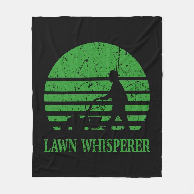 Lawn Mower Lawn Whisperer Gardener Gift Fleece Blanket (Front)