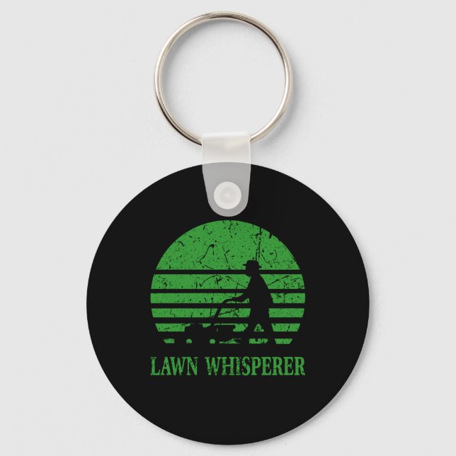 Lawn Mower Lawn Whisperer Gardener Gift Key Ring (Front)