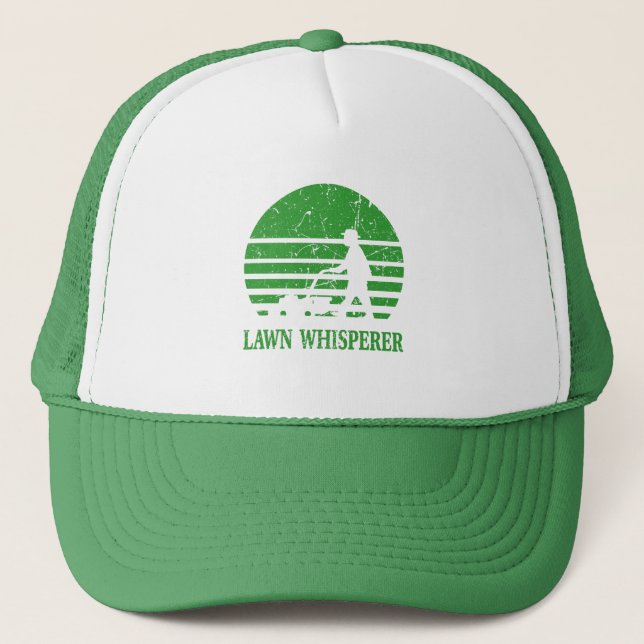 Lawn Mower Lawn Whisperer Gardener Gift Trucker Hat (Front)