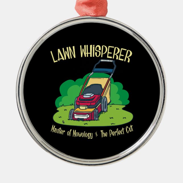 Lawn Mower - Lawn Whisperer Metal Tree Decoration (Front)