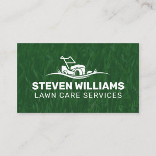 Lawn mower logo grass lawn care business card
