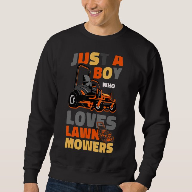 Lawn Mower Mowing Dad Father Landscaper Tractor Ju Sweatshirt (Front)