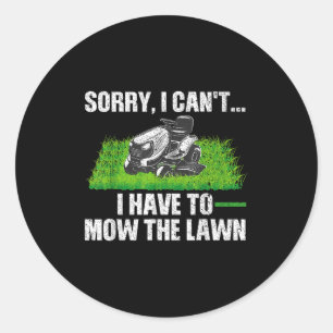 Lawn Mower Novelty For Men Women Kids Landscaper L Classic Round Sticker