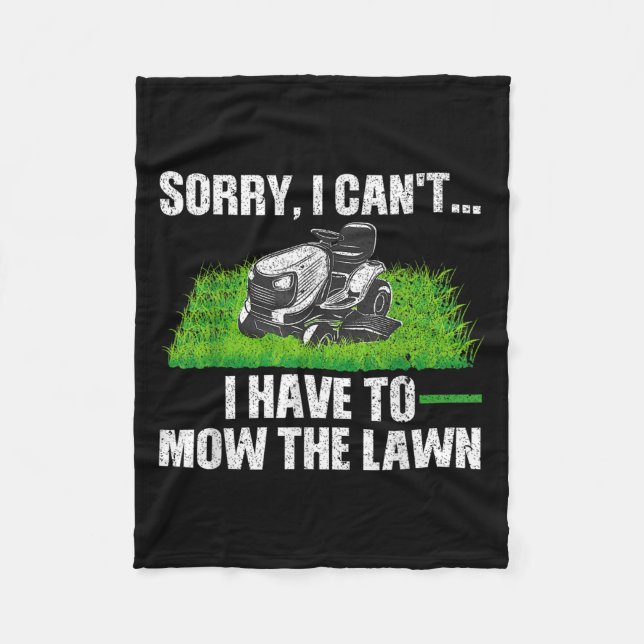 Lawn Mower Novelty For Men Women Kids Landscaper L Fleece Blanket (Front)