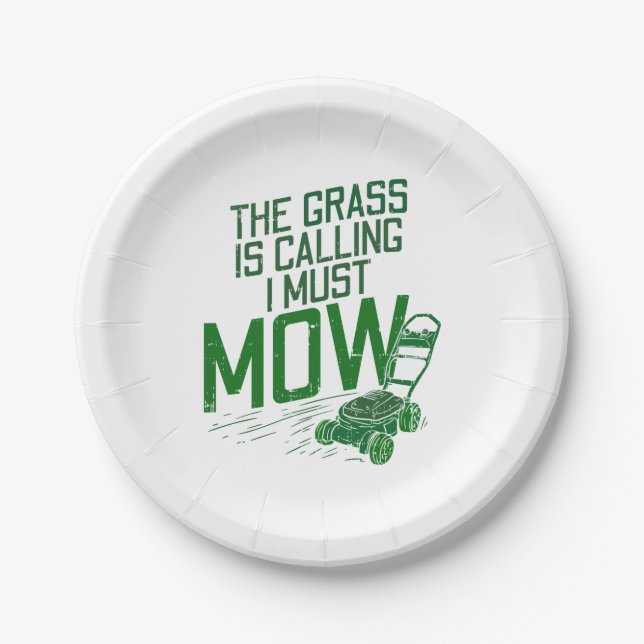 Lawn Mower Paper Plate (Front)