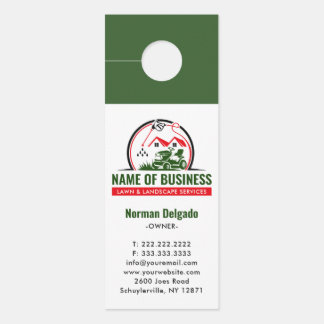 Lawn Mower Red Green Landscaping Services Door Hanger