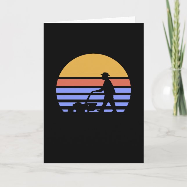 Lawn Mower Retro Card (Front)