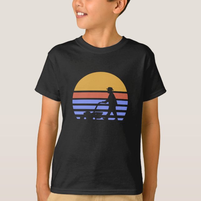 Lawn Mower Retro T-Shirt (Front)