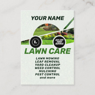 Lawn mower shape landscaping  business card