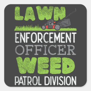 Lawn Mower Square Sticker