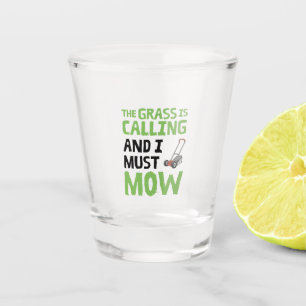 Lawn Mower - The Grass Is Calling and I Must Mow Shot Glass