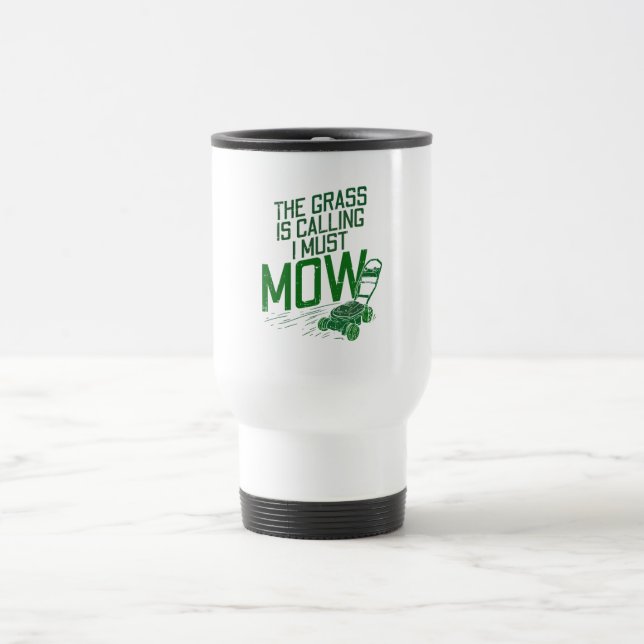 Lawn Mower  Travel Mug (Center)