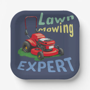 Lawn Mowing Expert Paper Plate