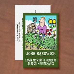 Lawn Mowing & Garden Maintenance Services Business Card