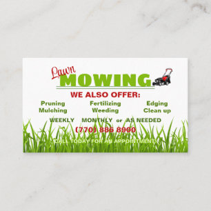 Lawn Mowing Gardening Landscaping  Services Business Card