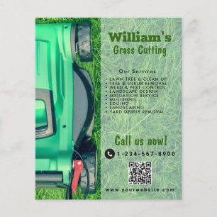 Lawn Mowing Grass Cutting Lawn Care QR Code Flyer