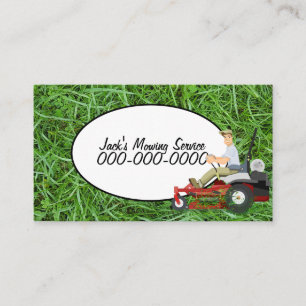 lawn mowing-green grass for Landscaping Service Business Card