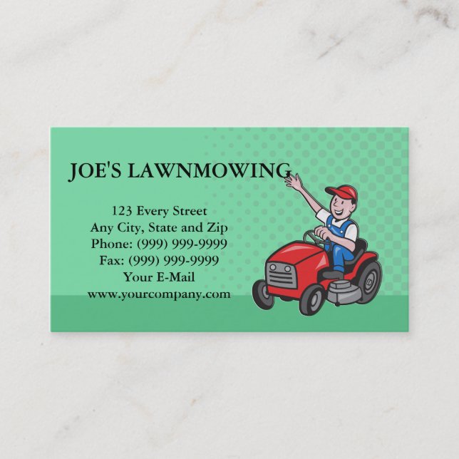 Lawn Mowing Landscaper Gardener Business Card (Front)