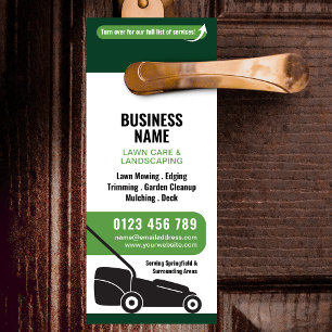 Lawn Mowing & Landscaping Business Marketing Door Hanger