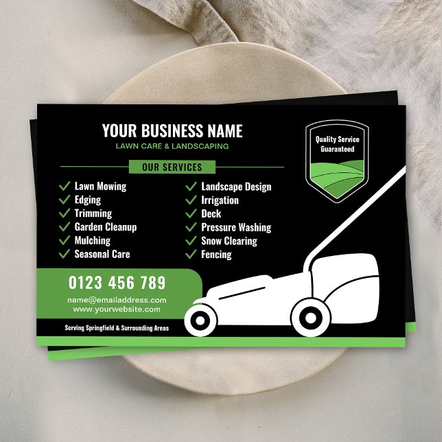 Lawn Mowing & Landscaping Business Marketing Flyer (Lawn Mowing & Landscaping Business Marketing Flyer in Black and Green)