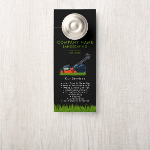 Lawn Mowing Landscaping Garden Lawn Care Black Door Hanger