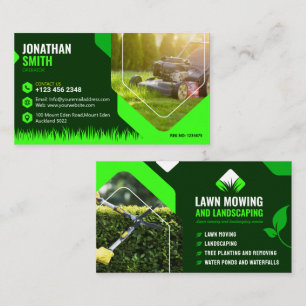 Lawn mowing, Landscaping, Lawn care service Business Card
