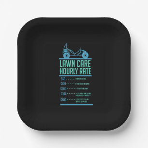 Lawn Mowing - Lawn Care Hourly Rate Paper Plate