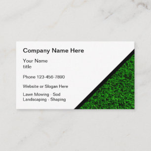 Lawn Mowing Modern Grass Theme Business Card