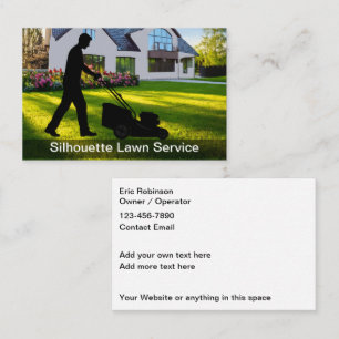 Lawn Mowing Residential Service Simple Business Card