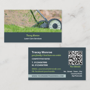 Lawn-Mowing Scene, Lawn Mowing Services Business Card