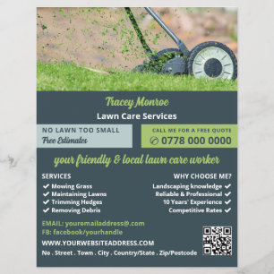 Lawn-Mowing Scene, Lawn Mowing Services Flyer