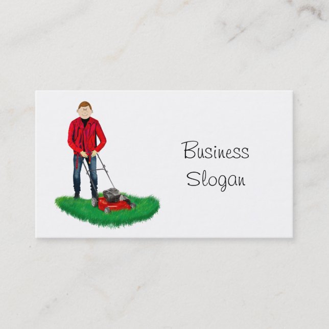Lawn Mowing Service Business Card (Front)