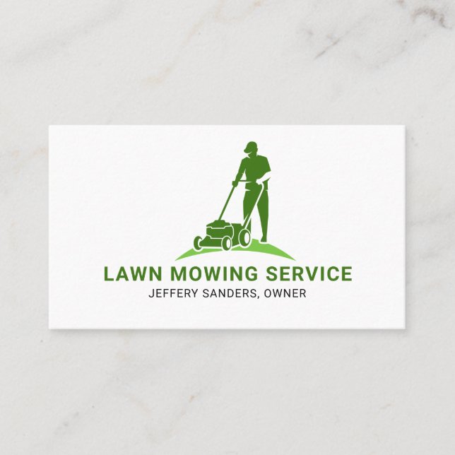 Lawn Mowing Service Business Card (Front)