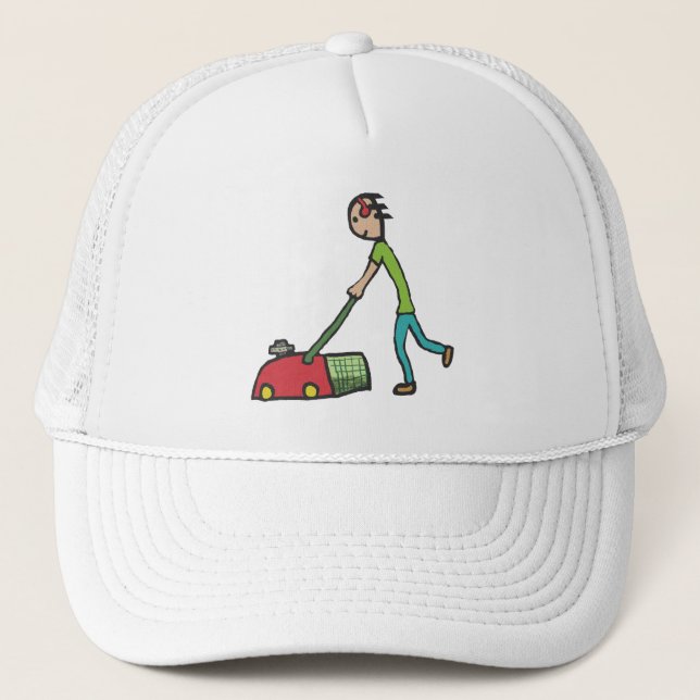 Lawn Mowing Trucker Hat (Front)