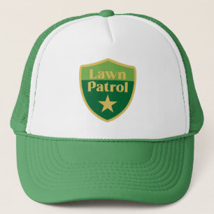 Lawn Patrol Badge Lawn Mowing Trucker Hat