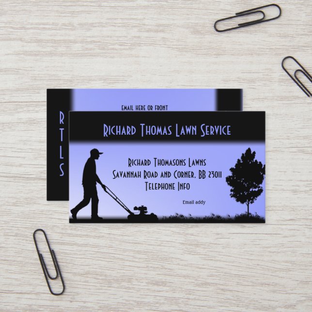 Lawn Service Double Sided Design Business Card (Front/Back In Situ)