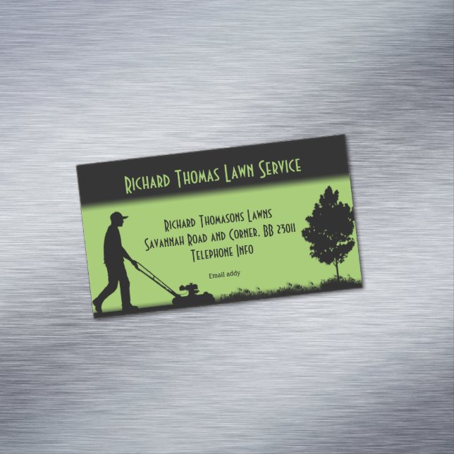 Lawn Service Landscape Magnetic Business Card (In Situ)