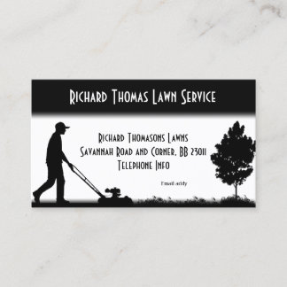 Lawn Service Landscape White Business Card