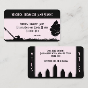 Lawn Service Landscape with a Woman's Touch Business Card