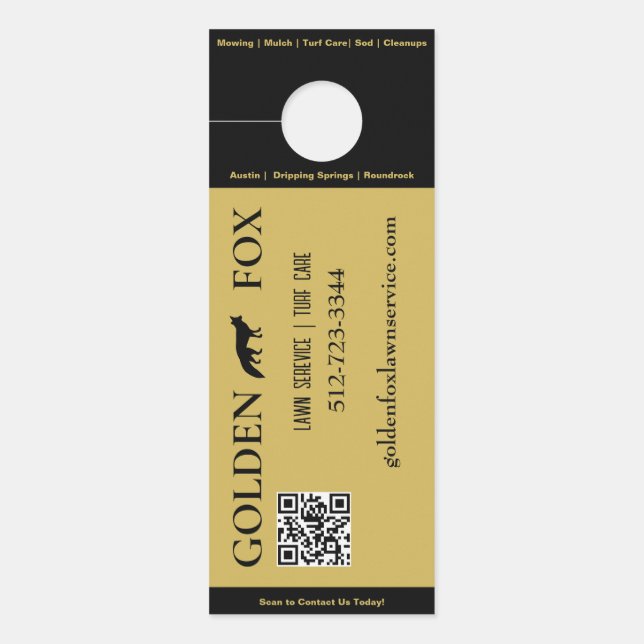 Lawn Service QR Code Estimate Door Hanger (Front)