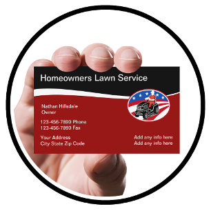 Lawn Service Retro Theme Business Card