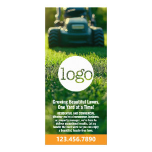 Lawn Services - Mowing, Edging Landscaping Logo Rack Card