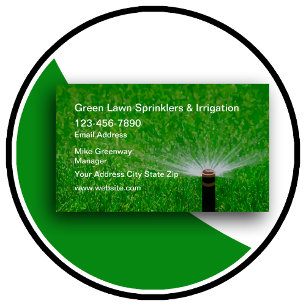 Lawn Sprinkler And Irrigation Services Business Card