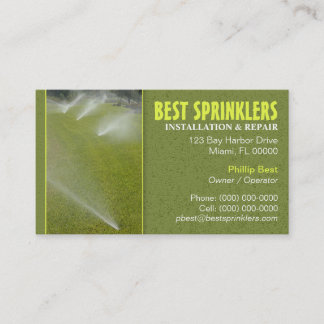 Lawn Sprinkler Business Card