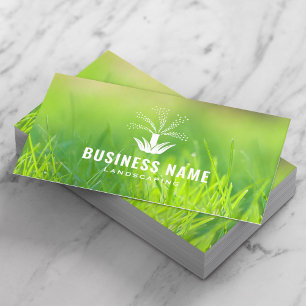 Lawn Sprinkler Irrigation System Green Landscaping Business Card