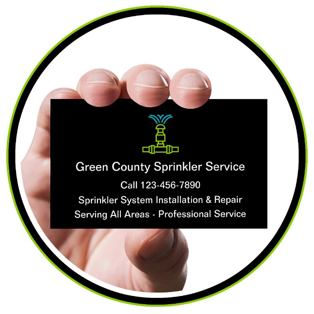 Lawn Sprinkler Service And Systems Business Card (Creator Uploaded)