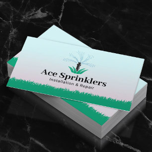 Lawn Sprinkler System Elegant Pastel Business Card