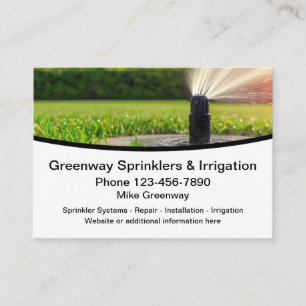 Lawn Sprinklers And Irrigation Business Cards