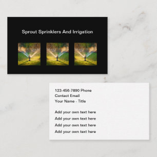 Lawn Sprinklers Irrigation Services Business Card